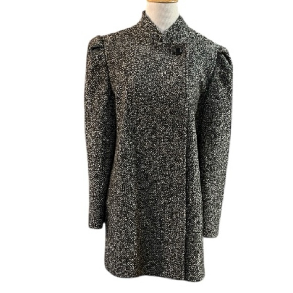 VINTAGE ANDOVER TWEEDS UNION MADE WOOL TWEED COAT BLACK WHITE SIZE M MADE IN USA
